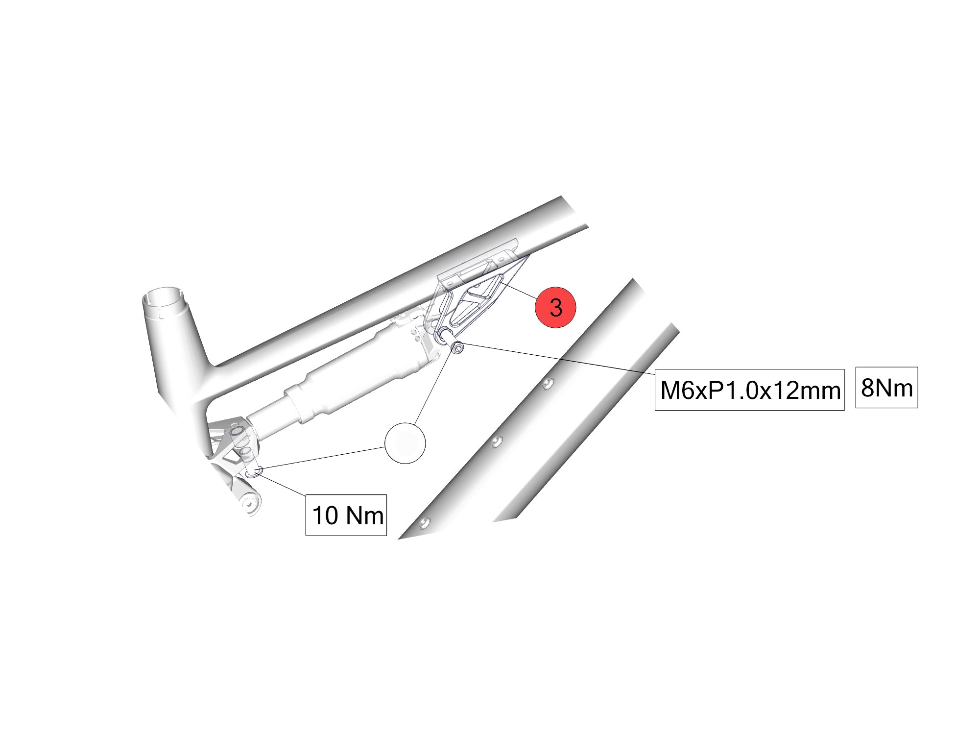BMC Spare Parts | FS / FS LT Top Tube Shock Mount BLACK